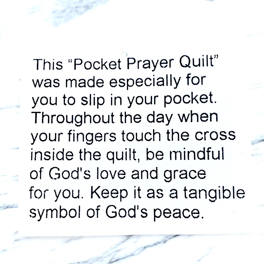 Pocket Prayer Quilt Christian Cross sewn inside. This pattern has anchors - Picture 8 of 8